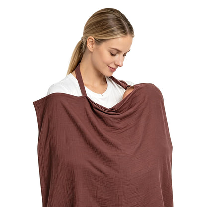 Stilltuch Für Babys, Stillschürze Stillschal Stilltuch Für Unterwegs, Musselin Stillbezug, Outdoor Stillcover, Atmungsaktive Abdeckung Zum Stillen Von Babys-Braunrot