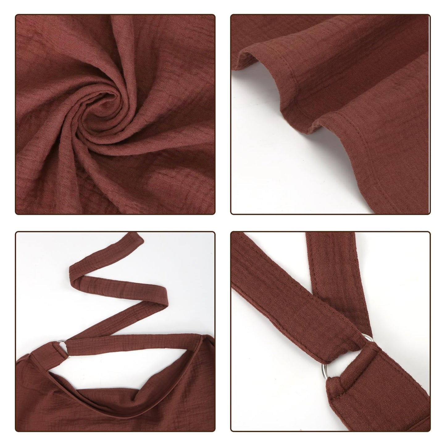 Stilltuch Für Babys, Stillschürze Stillschal Stilltuch Für Unterwegs, Musselin Stillbezug, Outdoor Stillcover, Atmungsaktive Abdeckung Zum Stillen Von Babys-Braunrot