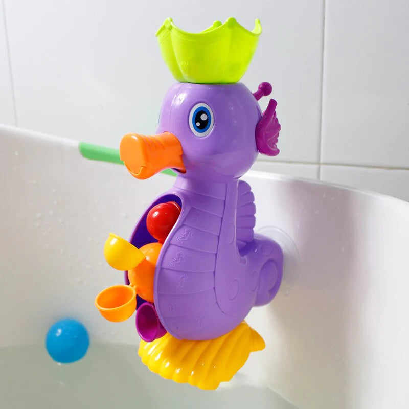 Children's Bath Toys Set - Cute Yellow Duck Waterwheel and Elephant Water Spray Tool for Engaging Bath Time Fun