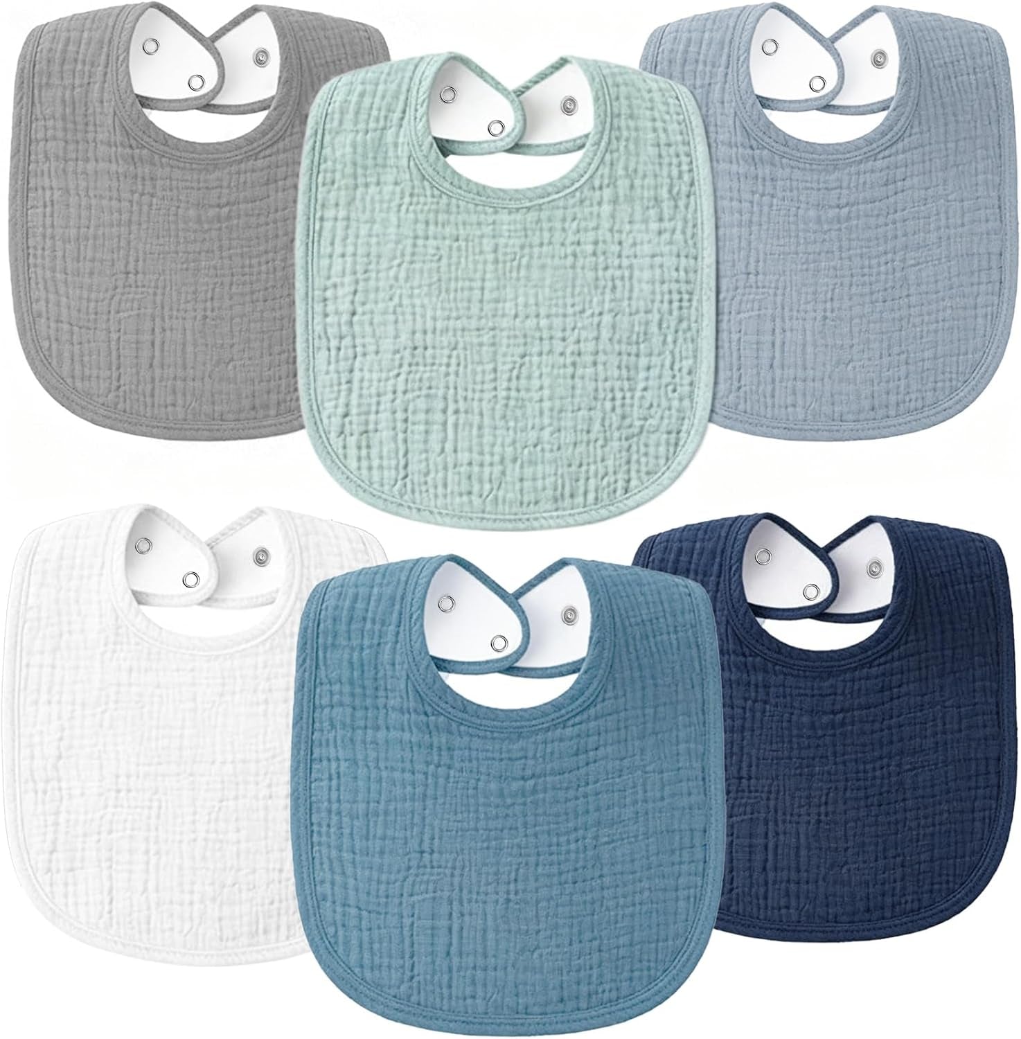 6 Stück Lätzchen Für Babys, Weich, Verstellbar, Quadratisch, Für Babys, Unisex, Mädchen & Jungen