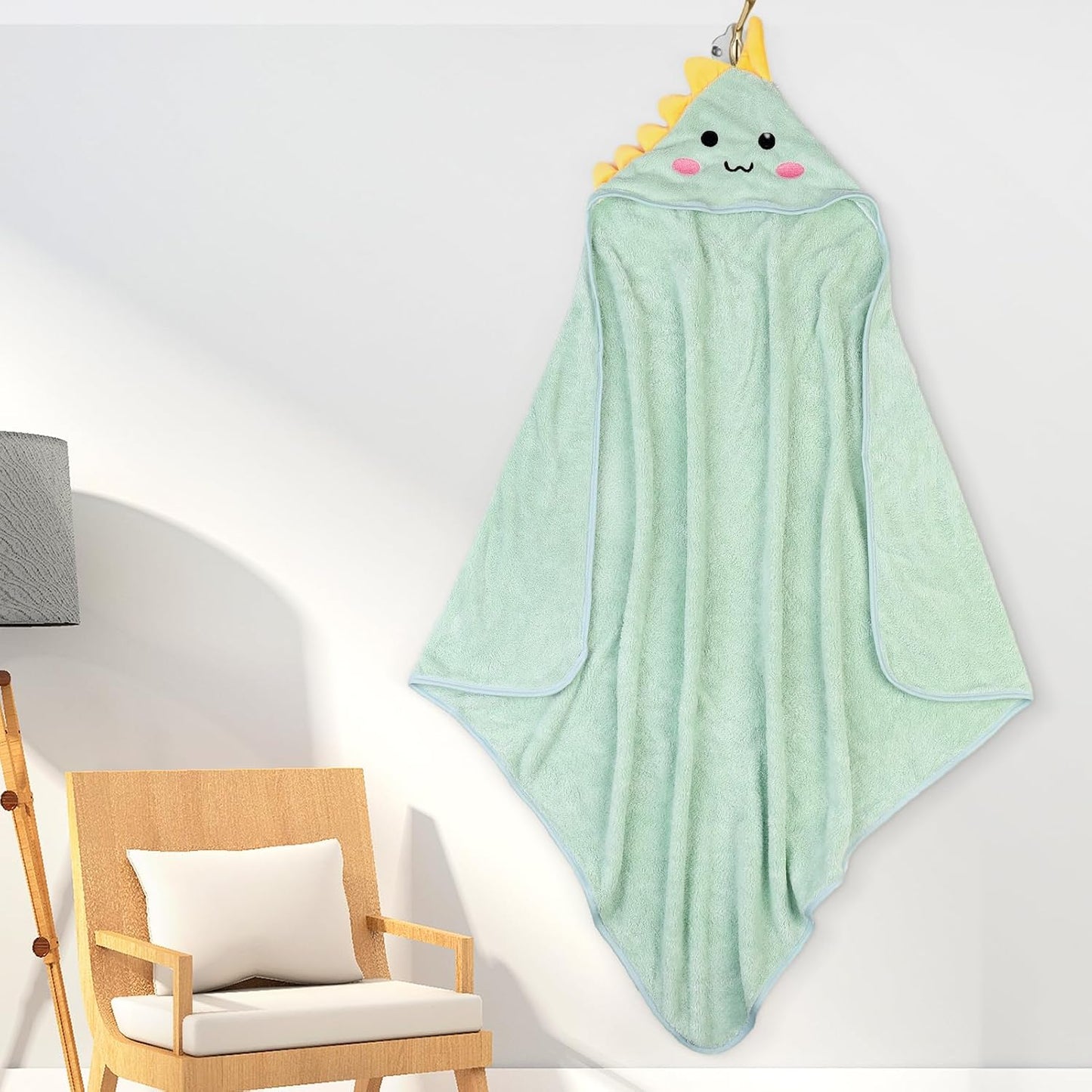 Kapuzenhandtuch Für Babys,80X80 Cm Babybadetuch Aus Korallenvliesfür Babys Neugeborene(Grün)