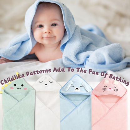 Kapuzenhandtuch Für Babys, 80X80 Cm, Baby Bath Towel, Babybadetuch Aus Korallenvliesfür, Babys Neugeborene, Blau