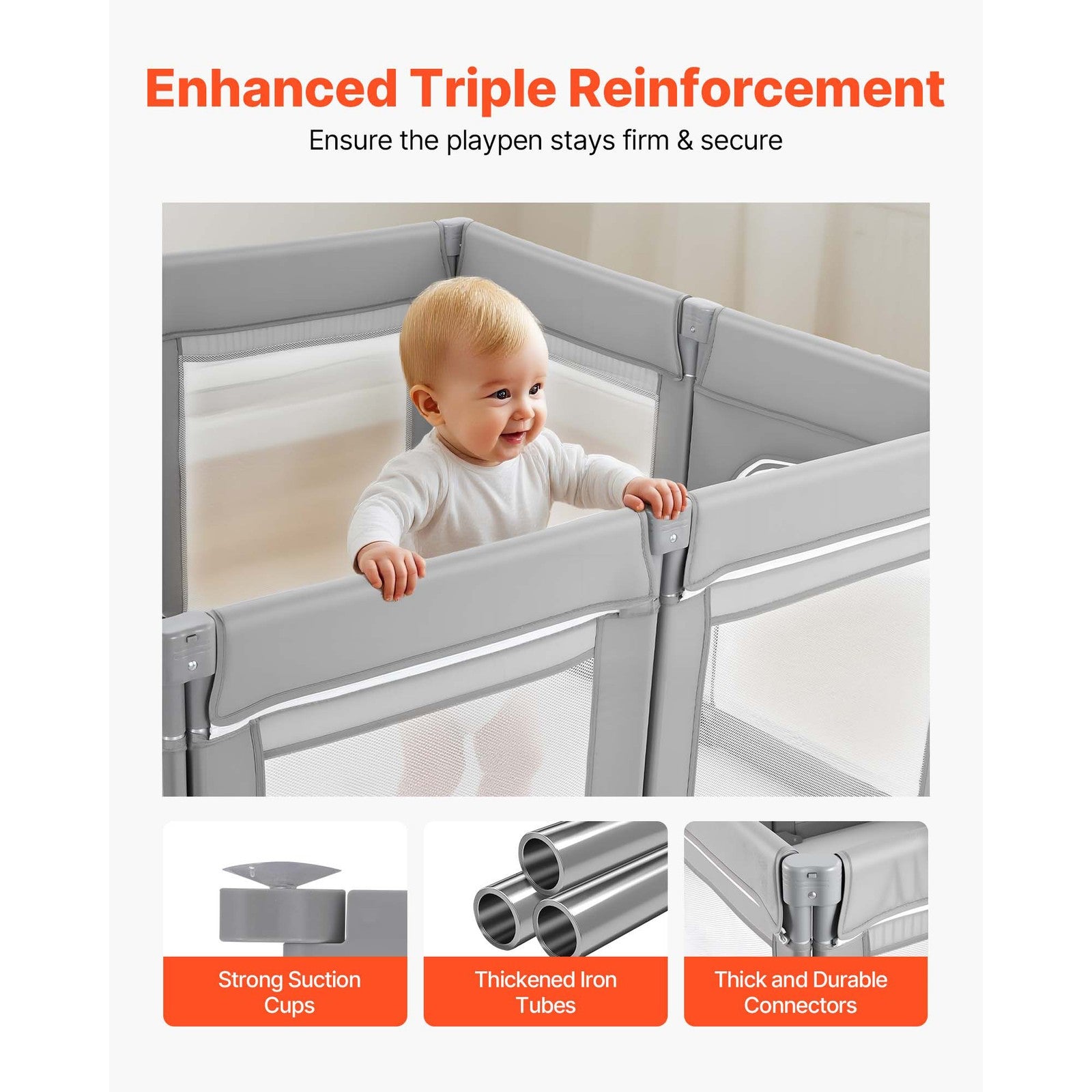 Uimoso Baby Playpen and Safety Gate, 120x120 cm