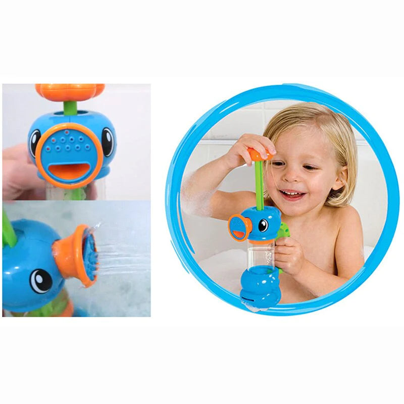 Children's Bath Toys Set - Cute Yellow Duck Waterwheel and Elephant Water Spray Tool for Engaging Bath Time Fun