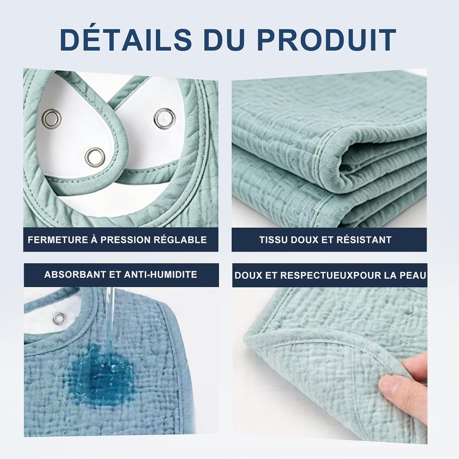 6 Stück Lätzchen Für Babys, Weich, Verstellbar, Quadratisch, Für Babys, Unisex, Mädchen & Jungen