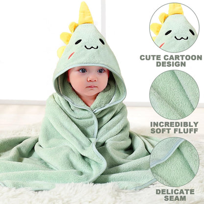Kapuzenhandtuch Für Babys,80X80 Cm Babybadetuch Aus Korallenvliesfür Babys Neugeborene(Grün)