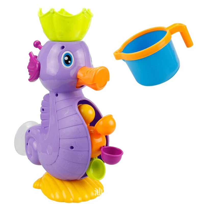 Children's Bath Toys Set - Cute Yellow Duck Waterwheel and Elephant Water Spray Tool for Engaging Bath Time Fun